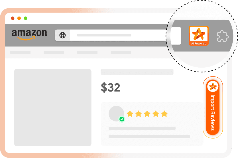 <h3>Import Quality Reviews by Extension
<em>(From Anywhere)</em></h3>
See a great review while browsing Temu, Amazon, or eBay? Just click to import - with media, full translation, and 99.9% success.
<ul>
 	<li>Import directly from product pages — no copy-paste needed</li>
 	<li>Photo &amp; video reviews supported</li>
 	<li>Auto-translates to your store or customer’s language</li>
 	<li>Assign reviews to the right product in one click</li>
</ul>
